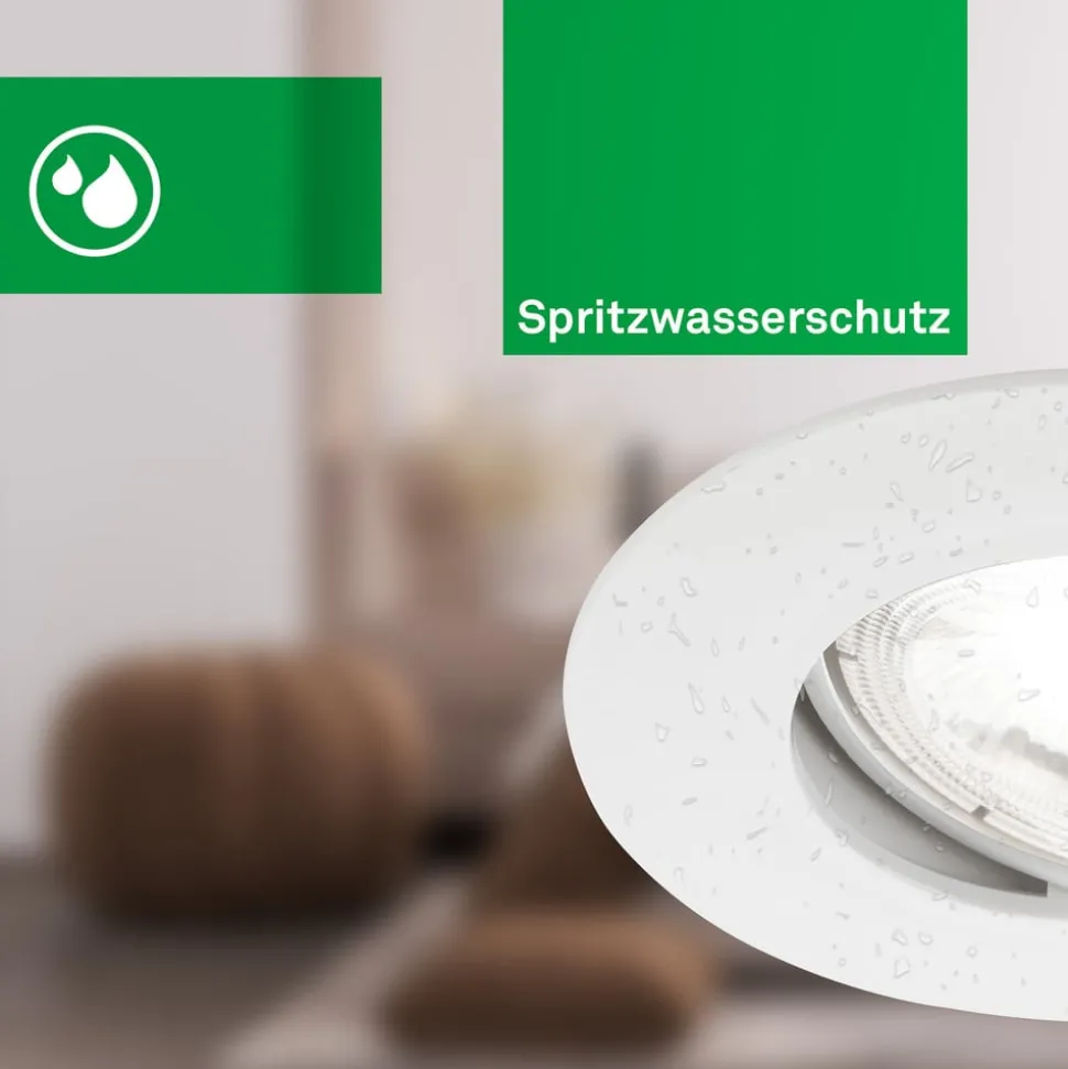 Kulana A inbouwlamp, wit, 4000K, Ø9cm, set van 3