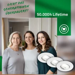 Kulana A inbouwlamp, wit, 4000K, Ø9cm, set van 3