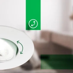 Kulana A inbouwlamp, wit, 4000K, Ø9cm, set van 3