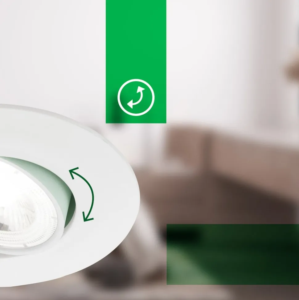 Kulana A inbouwlamp, wit, 4000K, Ø9cm, set van 3