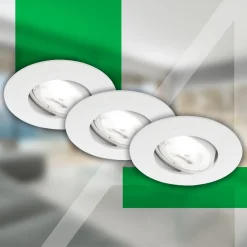 Kulana A inbouwlamp, wit, 4000K, Ø9cm, set van 3