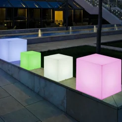 Lamp op zonne-energie Cuby kubus, hoogte 32 cm