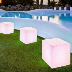 Lamp op zonne-energie Cuby kubus, hoogte 53 cm