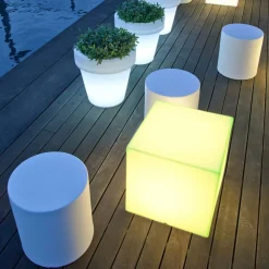 Lamp op zonne-energie Cuby kubus, hoogte 53 cm