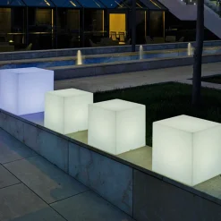 Lamp op zonne-energie Cuby kubus, hoogte 43 cm