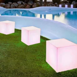 Lamp op zonne-energie Cuby kubus, hoogte 43 cm