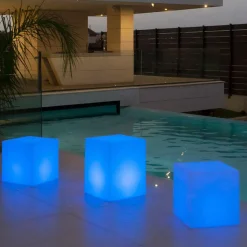 Lamp op zonne-energie Cuby kubus, hoogte 43 cm