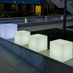 Lamp op zonne-energie Cuby kubus, hoogte 20 cm