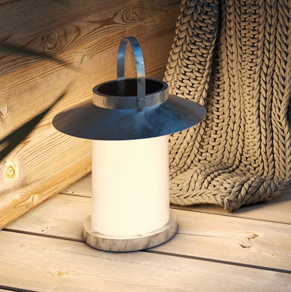 Lamp op zonne-energie Temple To-Go, zink, hoogte 30 cm