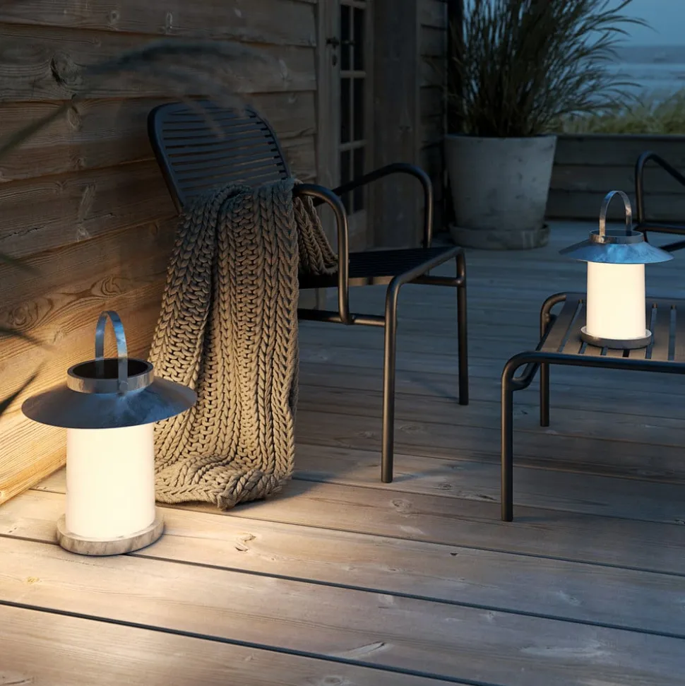 Lamp op zonne-energie Temple To-Go, zink, hoogte 30 cm