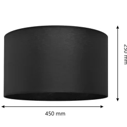 Lampenkap Alba, Ø 45 cm, E27, zwart