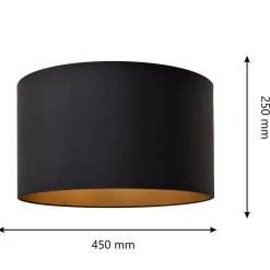 Lampenkap Alba, Ø 45 cm, E27, zwart/goud