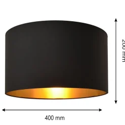 Lampenkap Alba, Ø 40 cm, E27, zwart/goud