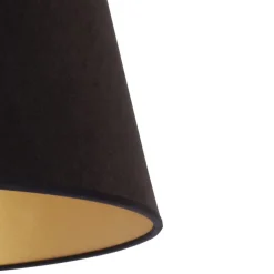 Lampenkap Cone hoogte 25,5 cm, zwart/goud