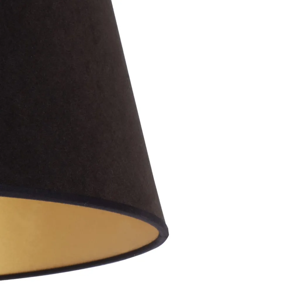 Lampenkap Cone hoogte 25,5 cm, zwart/goud