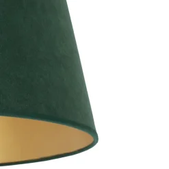 Lampenkap Cone hoogte 18 cm, donkergroen/goud