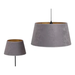 Lampenkap Cone hoogte 18 cm, grijs/goud