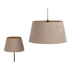 Lampenkap Cone hoogte 18 cm, beige/goud