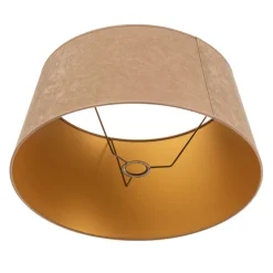 Lampenkap Cone hoogte 22,5 cm, ecru/goud