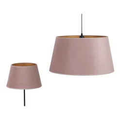 Lampenkap Cone hoogte 25,5 cm, roze/goud