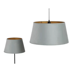 Lampenkap Cone hoogte 22,5 cm, mintgroen/goud