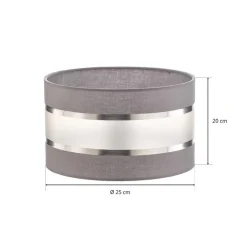Lampenkap Helen E27 Ø25/hoogte 15cm grijs/zilver