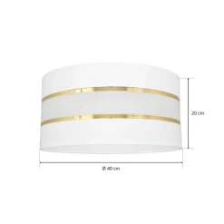 Lampenkap Helen E27 Ø40/hoogte 20cm wit/goud