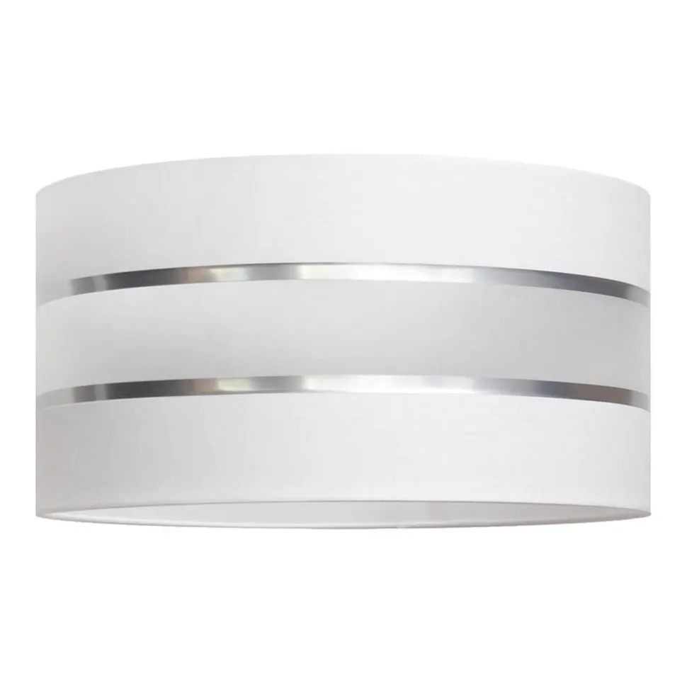 Lampenkap Helen E27 Ø40/hoogte 20cm wit/zilver