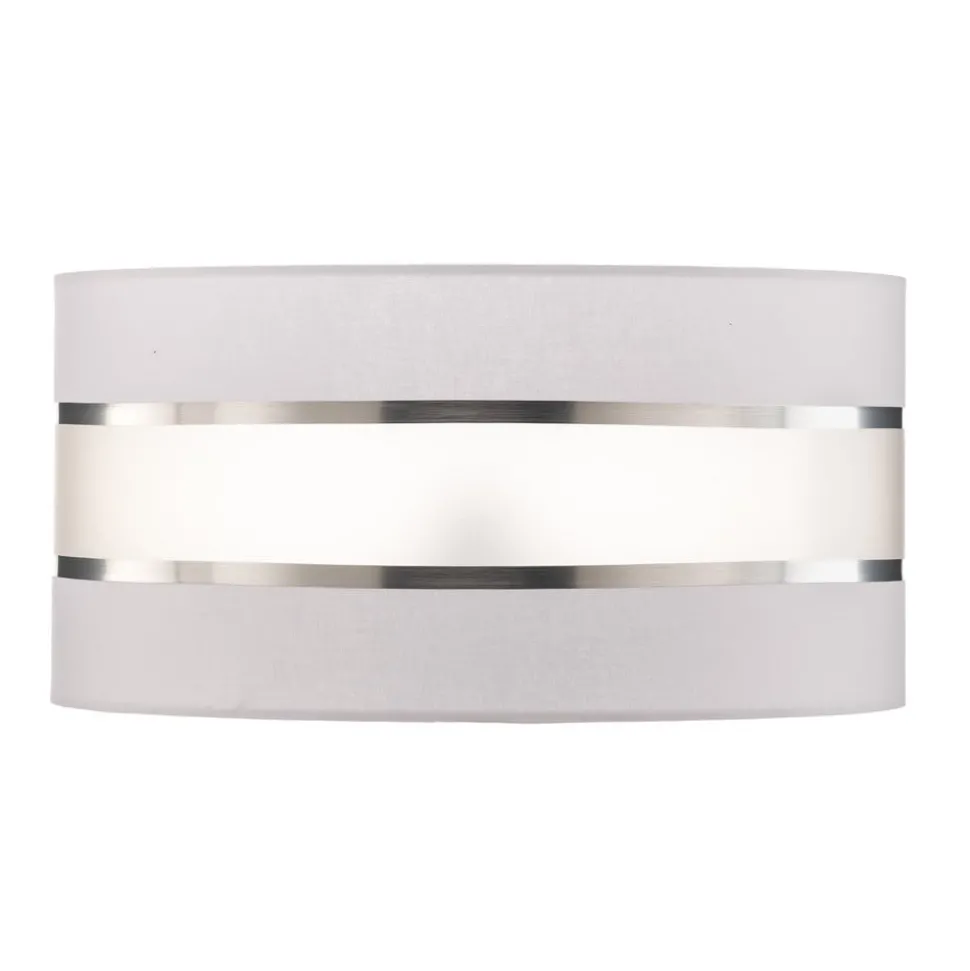 Lampenkap Helen E27 Ø40/hoogte 20cm wit/zilver