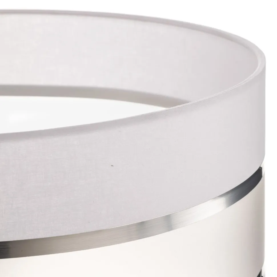 Lampenkap Helen E27 Ø40/hoogte 20cm wit/zilver