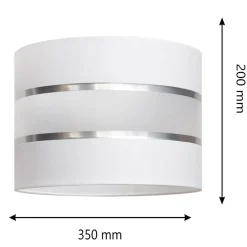 Lampenkap Helen E27 Ø35/hoogte 20 cm wit/zilver