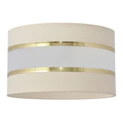 Lampenkap Helen E27 Ø25/hoogte 15 cm ecru-goud