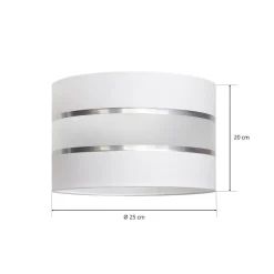 Lampenkap Helen E27 Ø25/hoogte 15cm wit/zilver