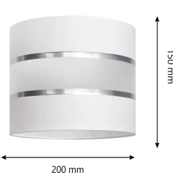 Lampenkap Helen E27 Ø20/hoogte15cm wit/zilver