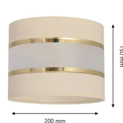 Lampenkap Helen E27 Ø20/hoogte15cm ecru/goud