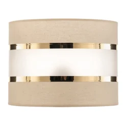 Lampenkap Helen E27 Ø20/hoogte15cm ecru/goud