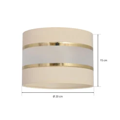 Lampenkap Helen E27 Ø20/hoogte15cm ecru/goud