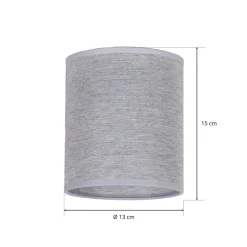Lampenkap Roller, grijs, Ø 13 cm, hoogte 15 cm