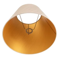 Lampenkap Sofia hoogte 31 cm, wit/goud gestreept
