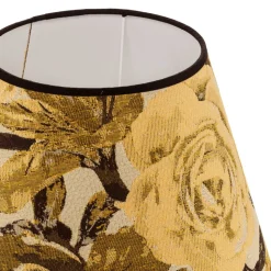 Lampenkap Sofia hoogte 26 cm, bloemenpatroon geel