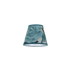 Lampenkap Sofia hoogte 15,5 cm bloemenpatroon turquoise