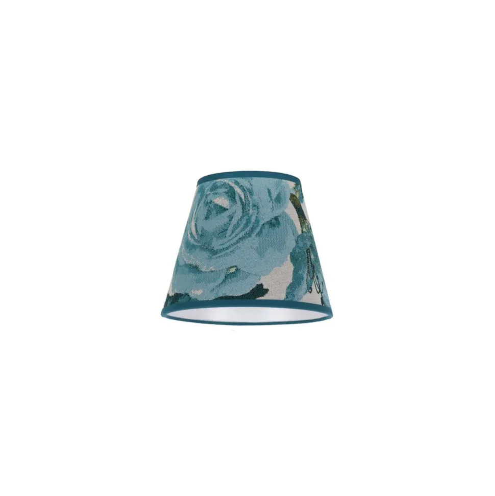 Lampenkap Sofia hoogte 15,5 cm bloemenpatroon turquoise