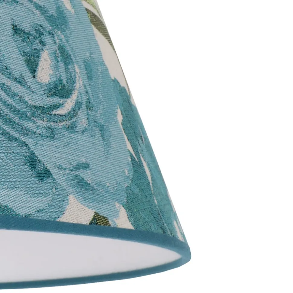 Lampenkap Sofia hoogte 15,5 cm bloemenpatroon turquoise