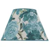 Lampenkap Sofia hoogte 26 cm, bloemenpatroon turquoise