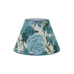 Lampenkap Sofia hoogte 26 cm, bloemenpatroon turquoise