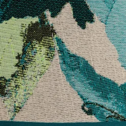 Lampenkap Sofia hoogte 26 cm, bloemenpatroon turquoise