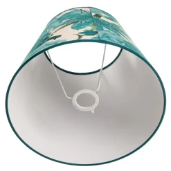 Lampenkap Sofia hoogte 26 cm, bloemenpatroon turquoise