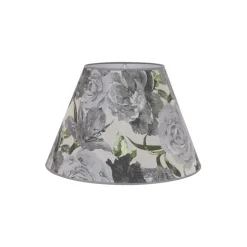 Lampenkap Sofia hoogte 21 cm, bloemenpatroon grijs