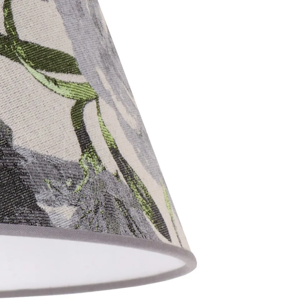 Lampenkap Sofia hoogte 21 cm, bloemenpatroon grijs