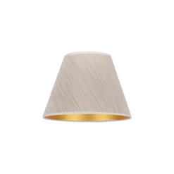 Lampenkap Sofia hoogte 21 cm, wit/goud gestreept